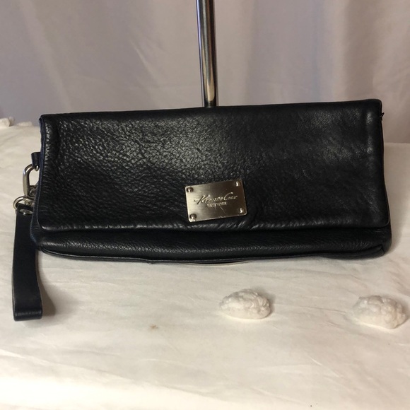 KENNETH COLE NY black pebble leather wristlet/wallet. Holds up to 6 cards. - Picture 1 of 14